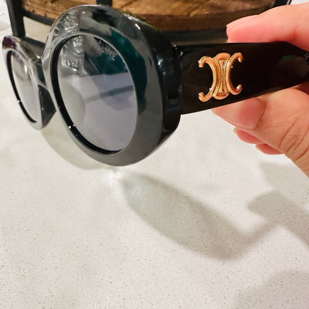 Celine Black Sunglasses with Gold Accent